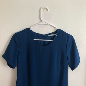 Short sleeve blue dress
